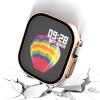 TONECY Screen Protector and Case Bumper for Apple Watch Ultra 49 mm, Red Rose Gold view 4
