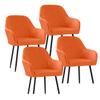 XGANGM Velvet Stretch Chair Covers with Armrests, Orange, Set of 4 view 1