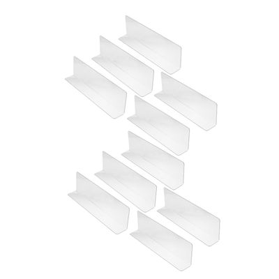 HONMEET 20 cm Transparent L-Shaped Plastic Shelf Dividers
