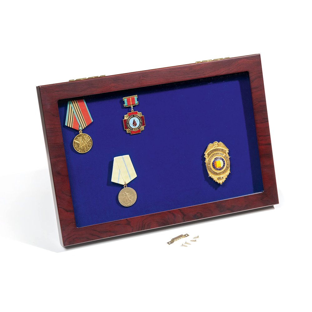 Leuchtturm 367505 Militaria Display Case, Mahogany