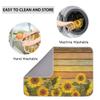Sunflower Wooden Dish Drying Mat, Retro Flower, Absorbent Microfiber, 45.7 x 61 cm view 4