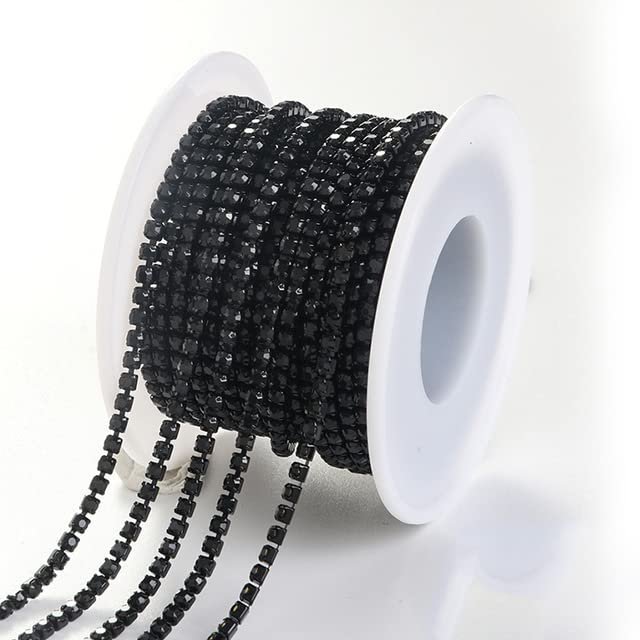 1 Yard 10-Color Claw Rhinestone Chain, SS6 2 mm Crystal Tassel DIY Trim