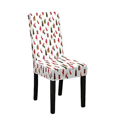 DOTBUY-SHOP 3D Christmas Print Chair Covers, Set of 6, White