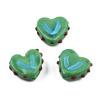 Craftdady 35-Piece Opaque Handmade Textured Lampwork Heart Glass Bead Strand, Sea Green view 1