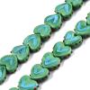 Craftdady 35-Piece Opaque Handmade Textured Lampwork Heart Glass Bead Strand, Sea Green view 3