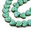 Craftdady 35-Piece Opaque Handmade Textured Lampwork Heart Glass Bead Strand, Sea Green view 4