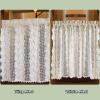 Cutwork Café Curtain with White Embroidered Flowers, Rod Pocket, Cotton, Country Style view 2