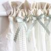 Cutwork Café Curtain with White Embroidered Flowers, Rod Pocket, Cotton, Country Style view 3