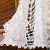 Cutwork Café Curtain with White Embroidered Flowers, Rod Pocket, Cotton, Country Style view 4