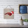 North Carolina Buffalo Plaid Santa Hat Wooden Door Sign, 12 in, Rustic Farmhouse Style view 2