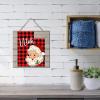 Utah 2022 Buffalo Check Santa Wooden Sign view 2