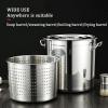 AIZYR 50 L / 45 Qt Stainless Steel Stockpot with Lid and Basket view 2