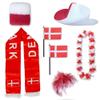 Sonia Originelli Denmark Fan Set with XXXL Shaggy Wig, Cowboy Hat, Lei, Scarf, Sweatband and Flags view 1