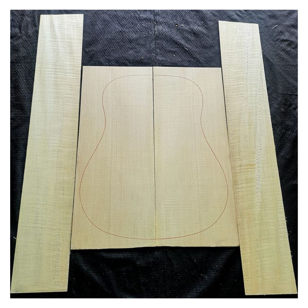 41-Inch Tiger Maple Back and Side Veneer for Classical Guitars, DIY Guitar-Building Material (Color: 13)