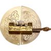 Ericetion 2-Piece Chinese Vintage Bird Lock and Round Pull Handle Set, Antique Brass view 1
