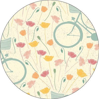 Bonateks Round Digital-Print Mouse Pad, Non-Slip Base, 22 cm Diameter