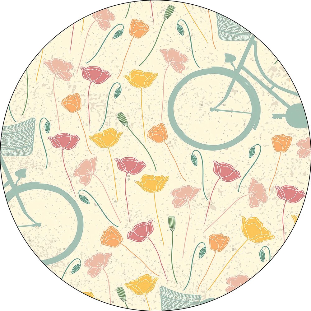 Bonateks Round Digital-Print Mouse Pad, Non-Slip Base, 22 cm Diameter