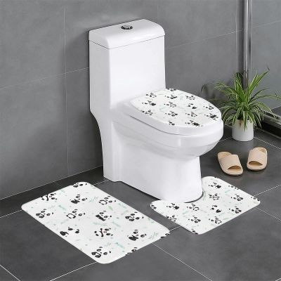 ASEELO Panda Bamboo Bathroom Rug Set, Non-Slip, Quick-Drying, for Bathtub, Shower and Bathroom