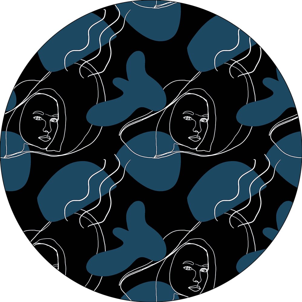Bonateks Round Digitally Printed Mouse Pad, Non-Slip Base, for Office and Home, Diameter: 22 cm