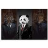 Feeby Canvas Wall Art, 60 x 40 cm, Animals in Suits, Tiger, Panda & Leopard, Brown view 2