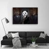 Feeby Canvas Wall Art, 60 x 40 cm, Animals in Suits, Tiger, Panda & Leopard, Brown view 3