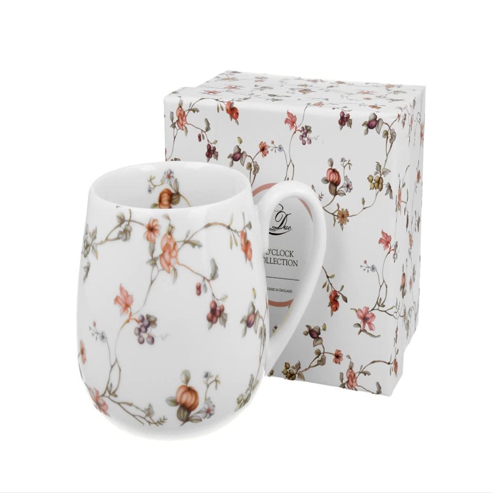 DUO FLORAL SAFA Barrel Mug, 430 ml, New Bone China Porcelain