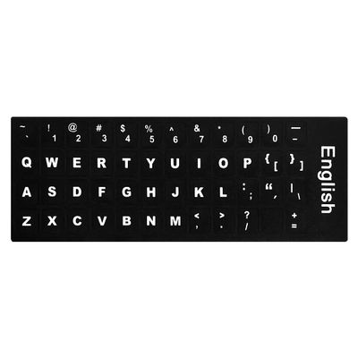 Jagowa Replacement Keyboard Stickers, English UK Layout, Black with White Letters