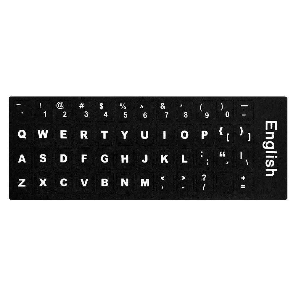 Jagowa Replacement Keyboard Stickers, English UK Layout, Black with White Letters