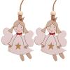 2-Piece Christmas Wooden Hanging Decorations, Deer, Old Man and Snowman Ornaments, White-4, One Size view 1