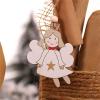 2-Piece Christmas Wooden Hanging Decorations, Deer, Old Man and Snowman Ornaments, White-4, One Size view 2