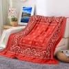 Red Flannel Blanket, Paisley Pattern, 160 x 200 cm view 1