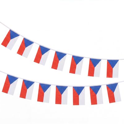 Sonia Originelli Czech Flag Garland, approx. 4.5 m – Decoration for World Cup, European Championship & Public Viewing
