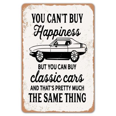 HomDeo Classic Cars Garage Metal Tin Sign, Man Cave Wall Decor, 8 x 12 in