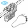 MOOKEENONE 10-Pack Shower Curtain Hooks, Metal Rings, Rust-Resistant view 2