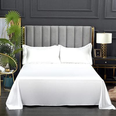 MINGSO 1-Piece Single/King-Size Cool-Fiber Top Sheet for Summer, Smooth Satin Bedding (No Pillowcase)