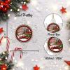 Farmhouse Barn Christmas Tree Red Truck Snowflake Ornaments, Buffalo Plaid, 7.6 cm view 2