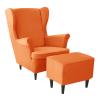JHLD Wingback Chair Cover with Ottoman, 3-Piece, Orange view 1
