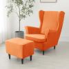 JHLD Wingback Chair Cover with Ottoman, 3-Piece, Orange view 2