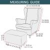 JHLD Wingback Chair Cover with Ottoman, 3-Piece, Orange view 3