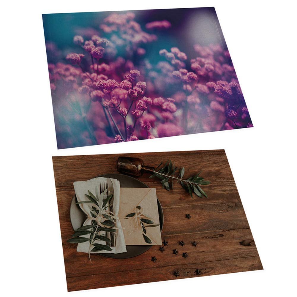 6-Piece Leaf Floral Print Placemats, Heat-Resistant, Washable, Non-Slip, 42 x 32 cm, 3# One Size (8# One Size)