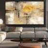 GSHRED Gold-Tone Abstract Canvas Painting, Scandinavian Wall Art, Unframed, 60 x 80 cm view 4