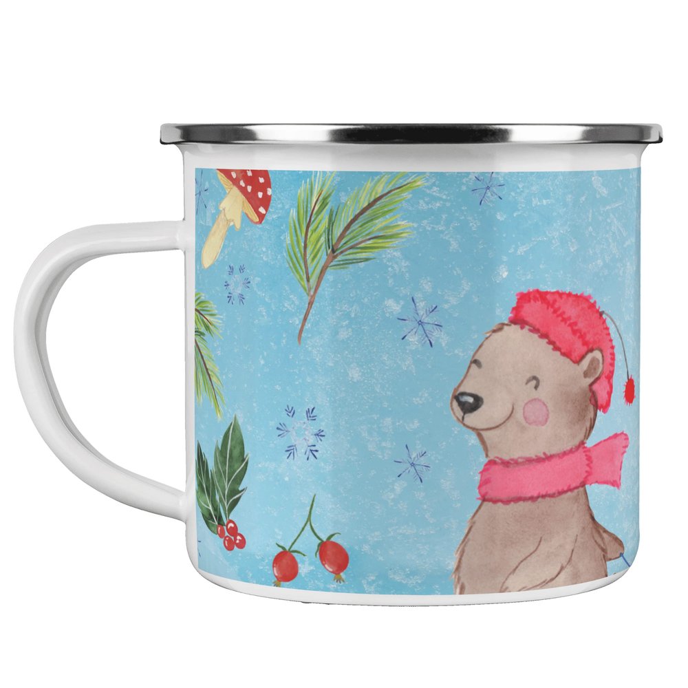 Mr. & Mrs. Panda Camping Enamel Mug – Bear and Mouse Sledding