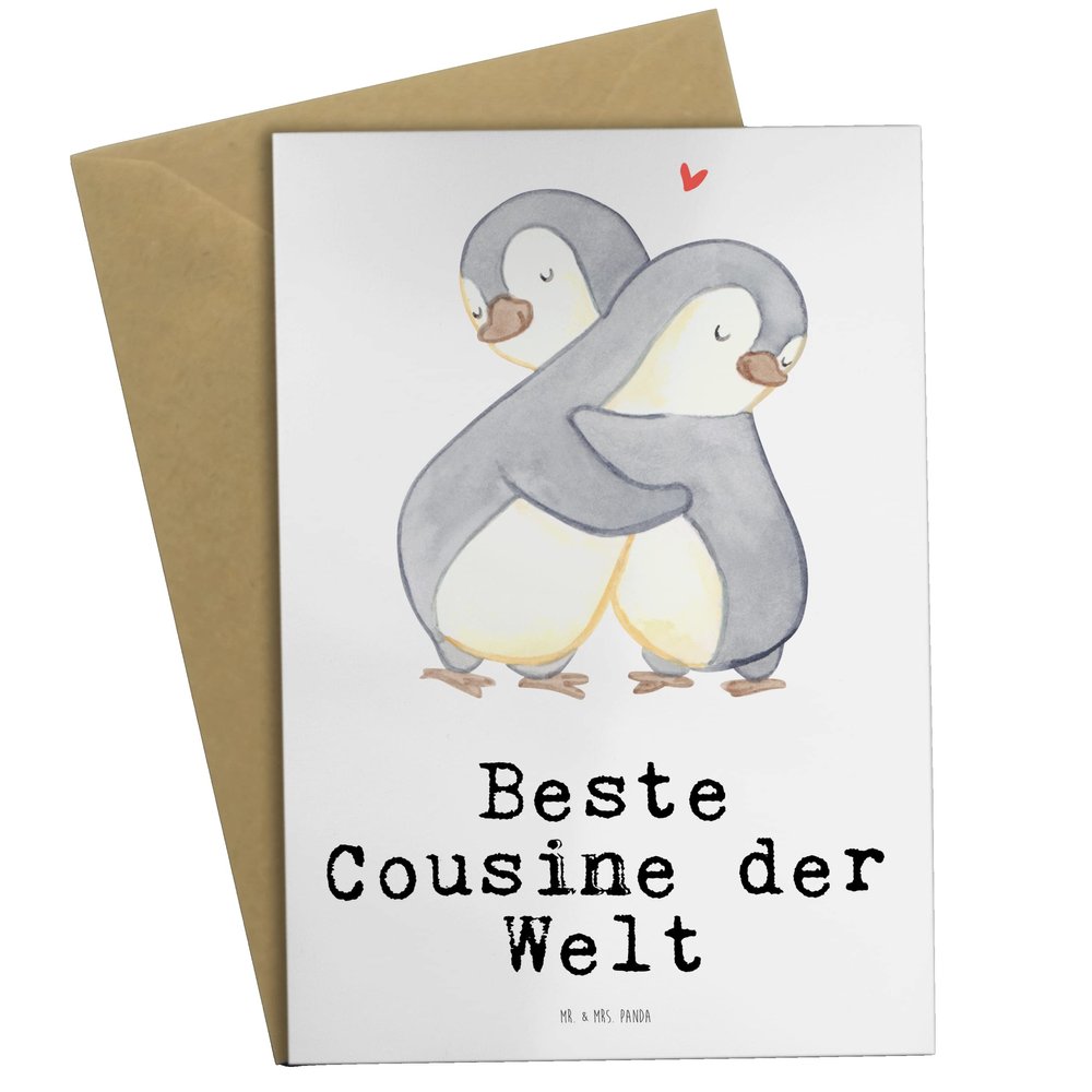 Mr. & Mrs. Panda Baby Card “Best Cousin in the World” – Penguin