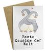 Mr. & Mrs. Panda Baby Card “Best Cousin in the World” – Penguin view 1