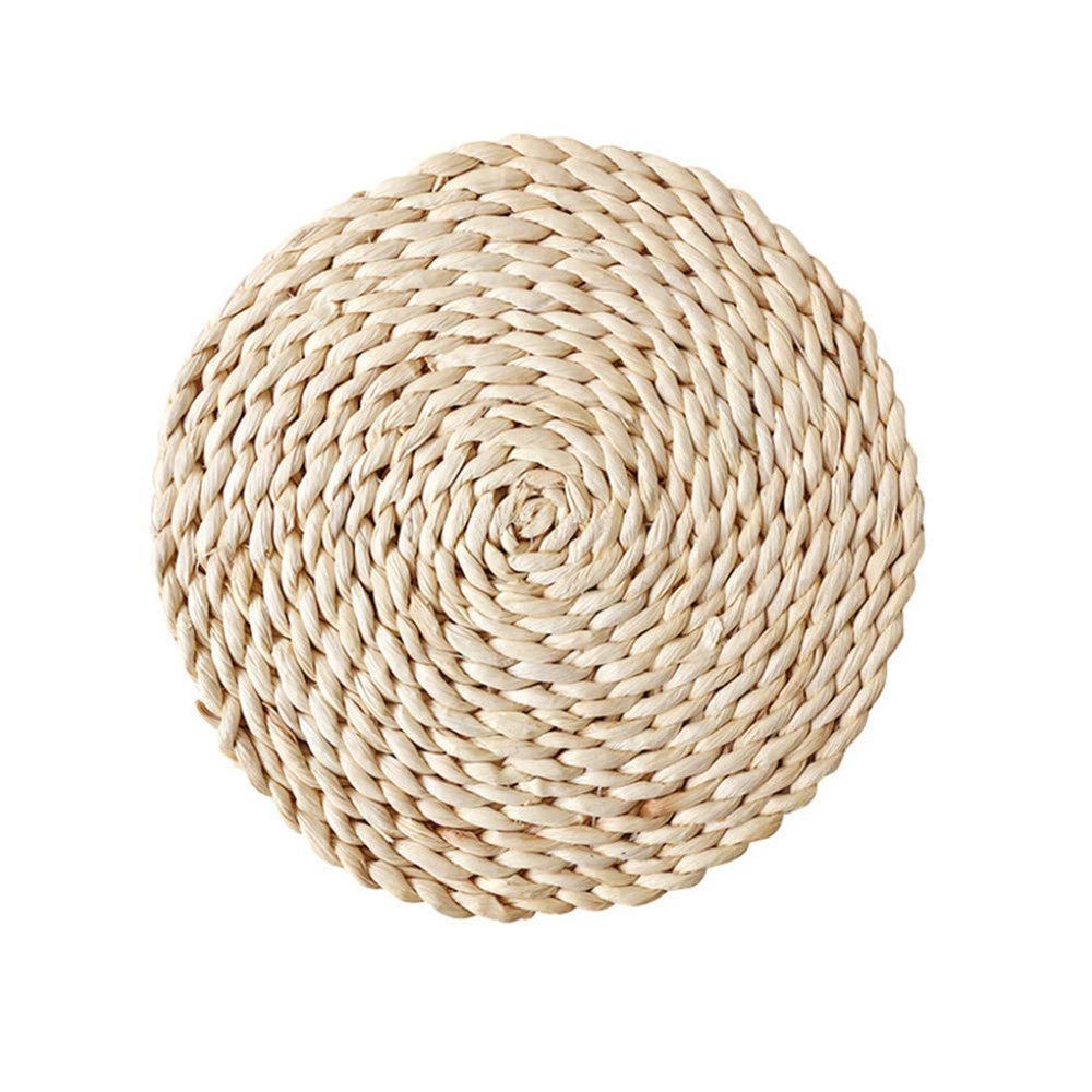 Woven Corn Bran Placemat, Heat-Insulating Non-Slip Dining Table Mat, 30 × 45 cm