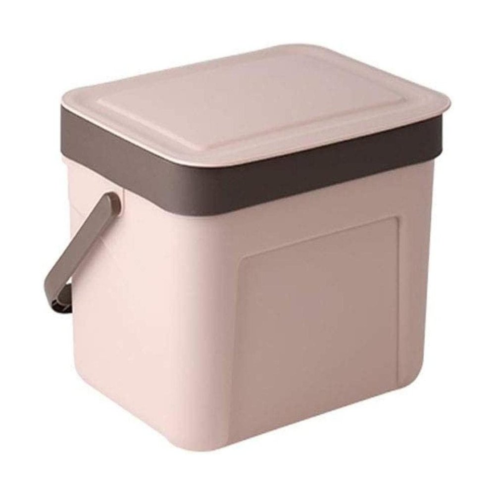 BOSUGE Trash Can, Camping and Household Wastebasket, Wall-Mounted Kitchen Desk Bin, Small with Lid and Storage Box (Color: Solid Color)