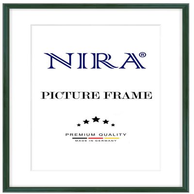 NiRa Solid Wood Picture Frame, Slim, 21 x 27 cm, High-Gloss Dark Green | Selectable Color and Size | HD122