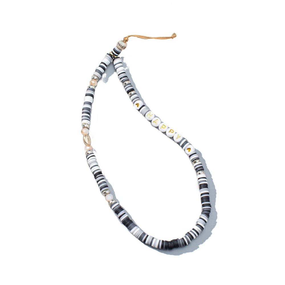 Beaded Phone Wrist Strap Lanyard, Black