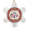 Merry Christmas Floral Snowman Metal Snowflake Hanging Ornament, Winter Farmhouse Buffalo Plaid Christmas Tree Decor for Kids, 7.6 cm view 1