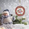 Merry Christmas Floral Snowman Metal Snowflake Hanging Ornament, Winter Farmhouse Buffalo Plaid Christmas Tree Decor for Kids, 7.6 cm view 3